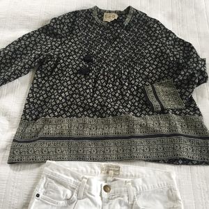 Sea New York Tops - Boho Chic Silk blouse in Navy and white Sea New York Tops - Boho Chic Silk blouse in Navy and white